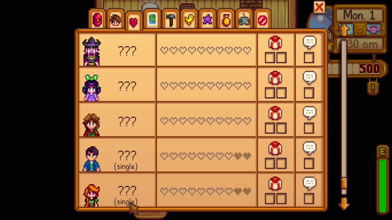 Social - Stardew Valley Menu Tab #5