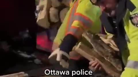 Ottawa police confiscating fire wood from Freedom Convoy protesters