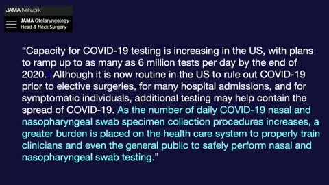 FORMER NURSE SPEAKS ABOUT DANGERS OF NASAL SWABS FOR COVID-19 TESTING