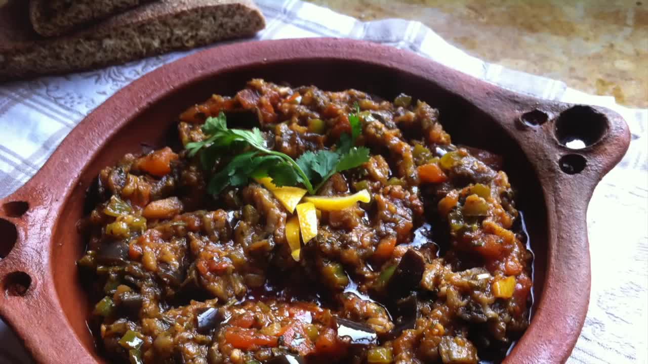 Eggplant Salad Zalook Moroccan Cuisine