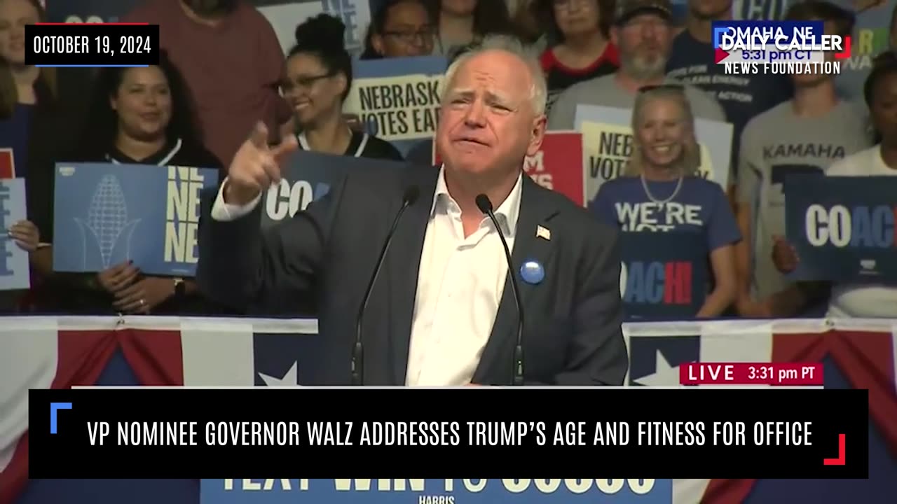 VP Nominee Governor Walz Addresses Trump's Age And Fitness For Office