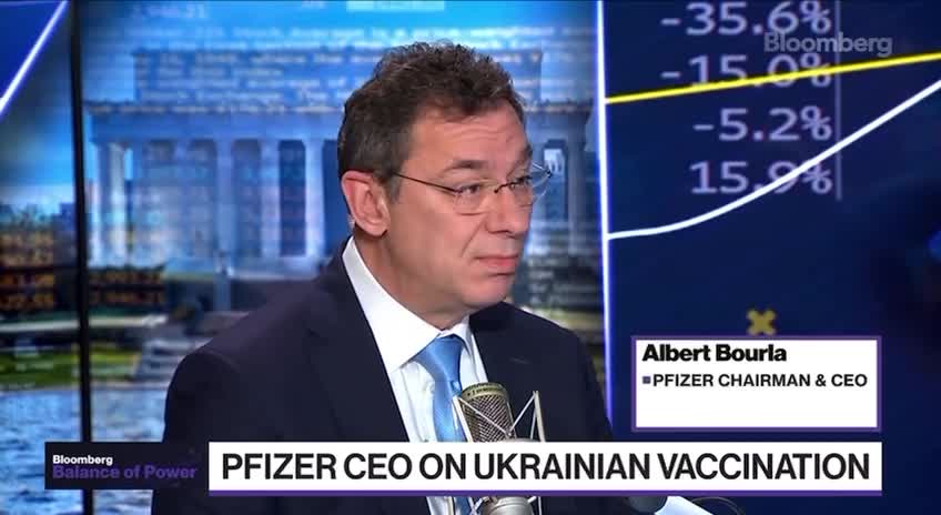 CEO of Pfizer still promoting his vaccines, this time focusing on Ukrainians.