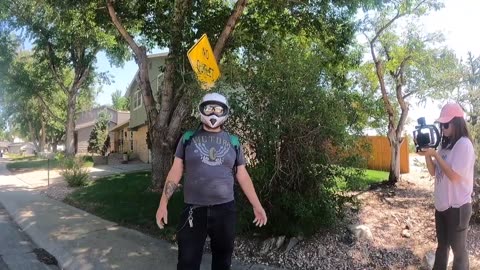 scooter treid to scoot away when he realized young girl wasnt there