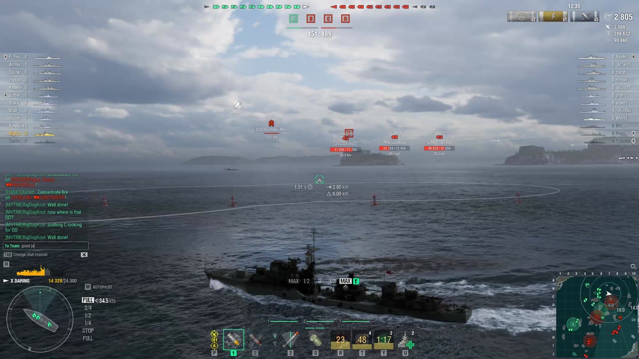 Daring — British Tier X destroyer.