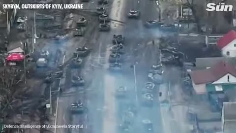 Ukrainian army explode Russian tanks in Kyiv