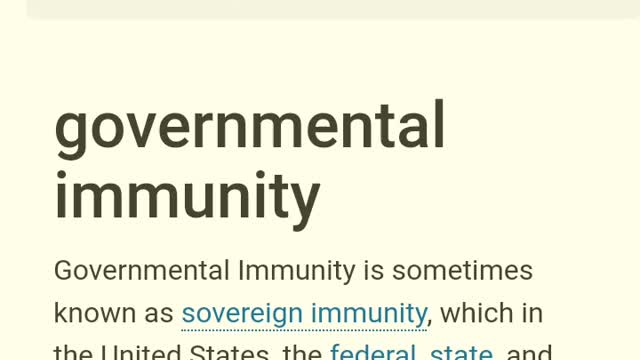 What is governmental immunity?