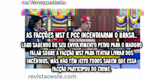 Não adianta O MST pedir para o maduro falar deles lá sabemos que foi o MST e o PCC que cometeram os incêndios a mando da Noruega, Lula e Marina.