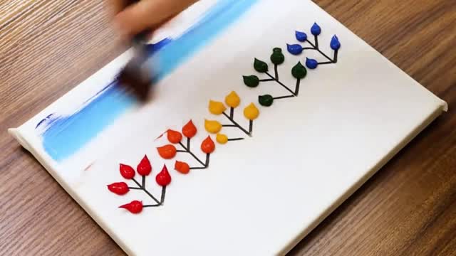 painting rainbow tree