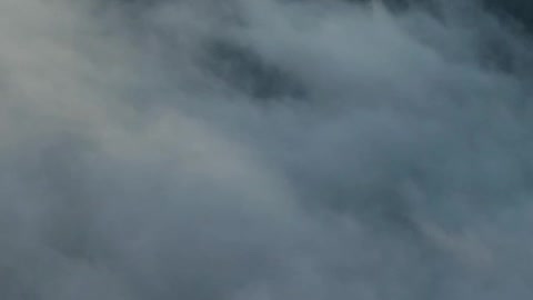 Landscape seen from above covered by mist