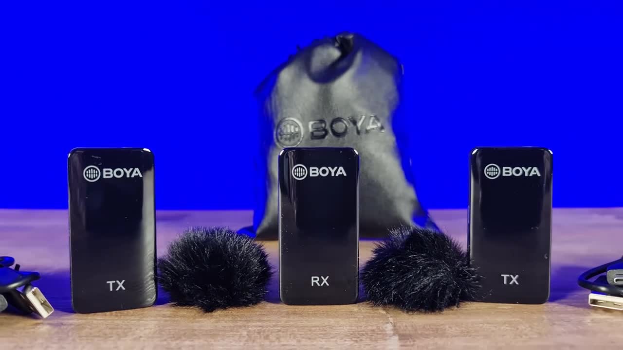 Boya sem fio microfone de lapela condensador profissional sistema mic