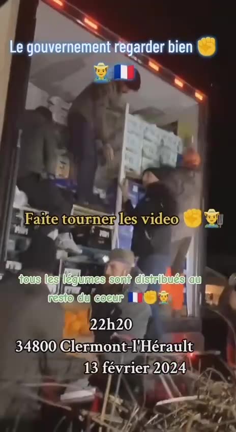 French farmers are now not just slowing down foreign food trucks, but giving away food for free to anyone who wants it.