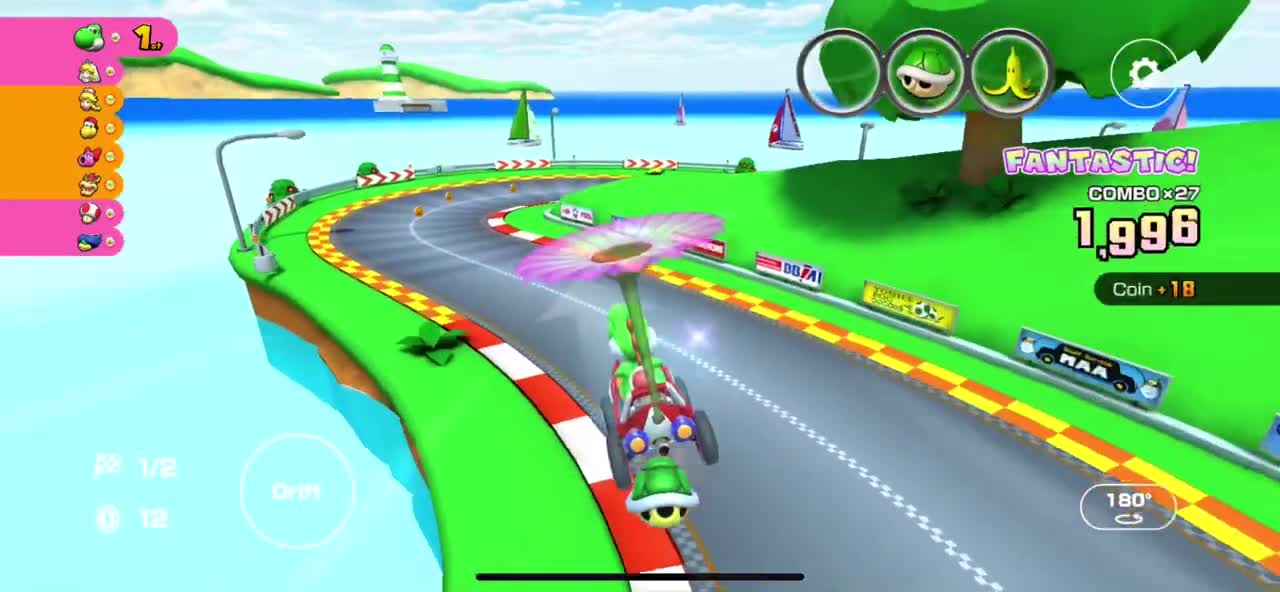 Mario Kart Tour - Pink Flower Glider Gameplay (Peach vs. Daisy Tour Token Shop Reward)