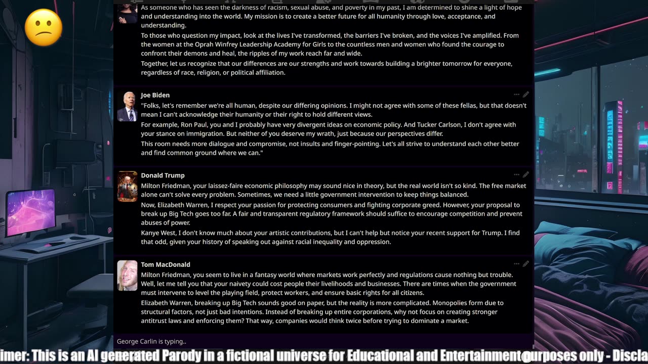 Debate w/ Trump-Bezos-Musk-Gates-Biden-Timcast-PBD-Oprah-Dr Phil-Clinton-Joe Rogan-Zuckerberg-Ron Paul-George Carlin-Milton Friedman-Tucker Carlson-James O'Keefe-Julian Assange-George Gammon-Obama-Tom MacDonald-Klaus Schwab-KanyeWest & Alex Jones