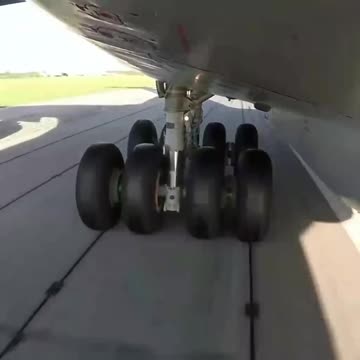 The landing of an Ilyushin Il-76 transport aircraft