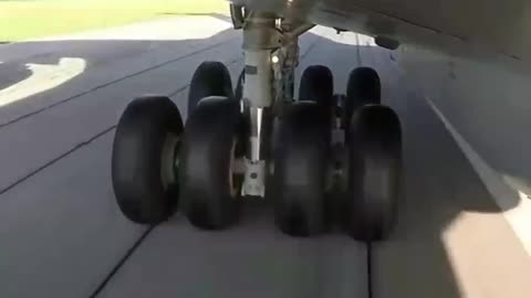 The landing of an Ilyushin Il-76 transport aircraft