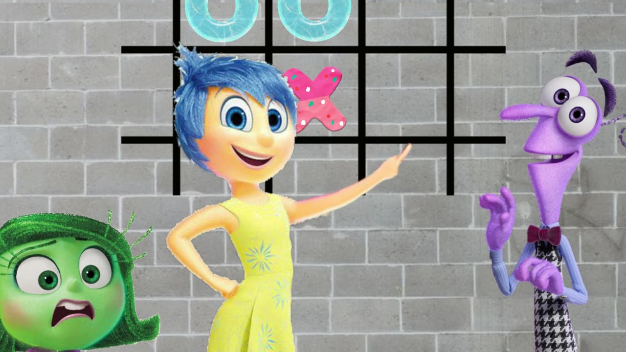 Inside Out 2 team play Tic-tac-toe