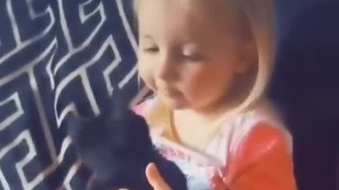 Beautiful girl and cat
