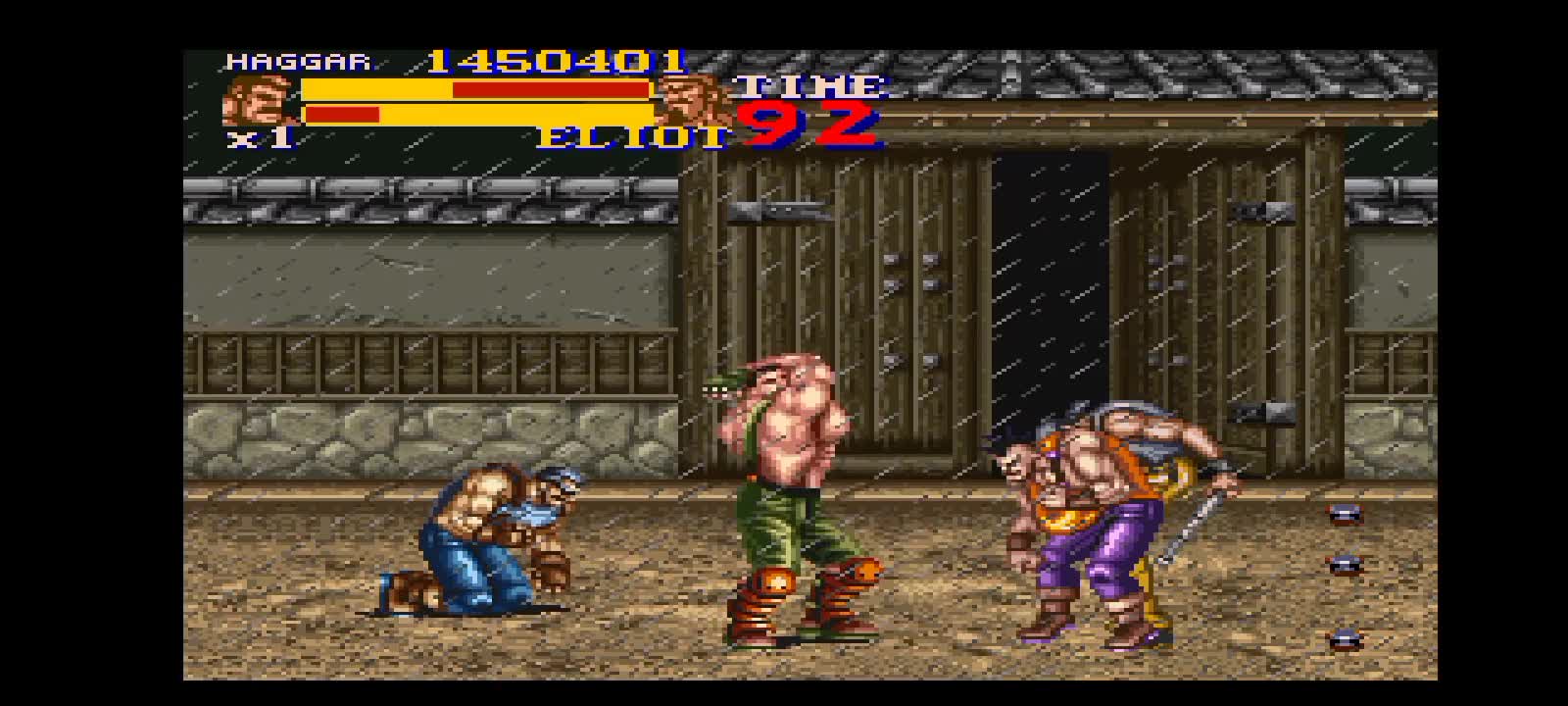 Resetting FINAL FIGHT 2 snes version with the character (HAGGAR).