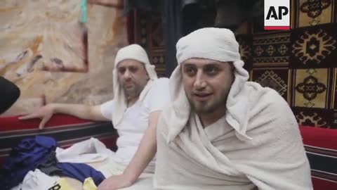 Men enjoy bathing in Idlib's historic hammam