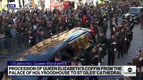 King Charles III leads the processional for the queen into St. Giles’ Cathedral