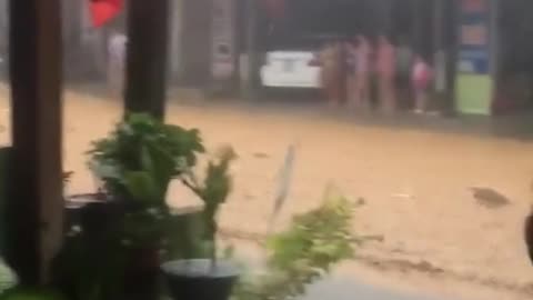 they saved a person who was swept away by the flood