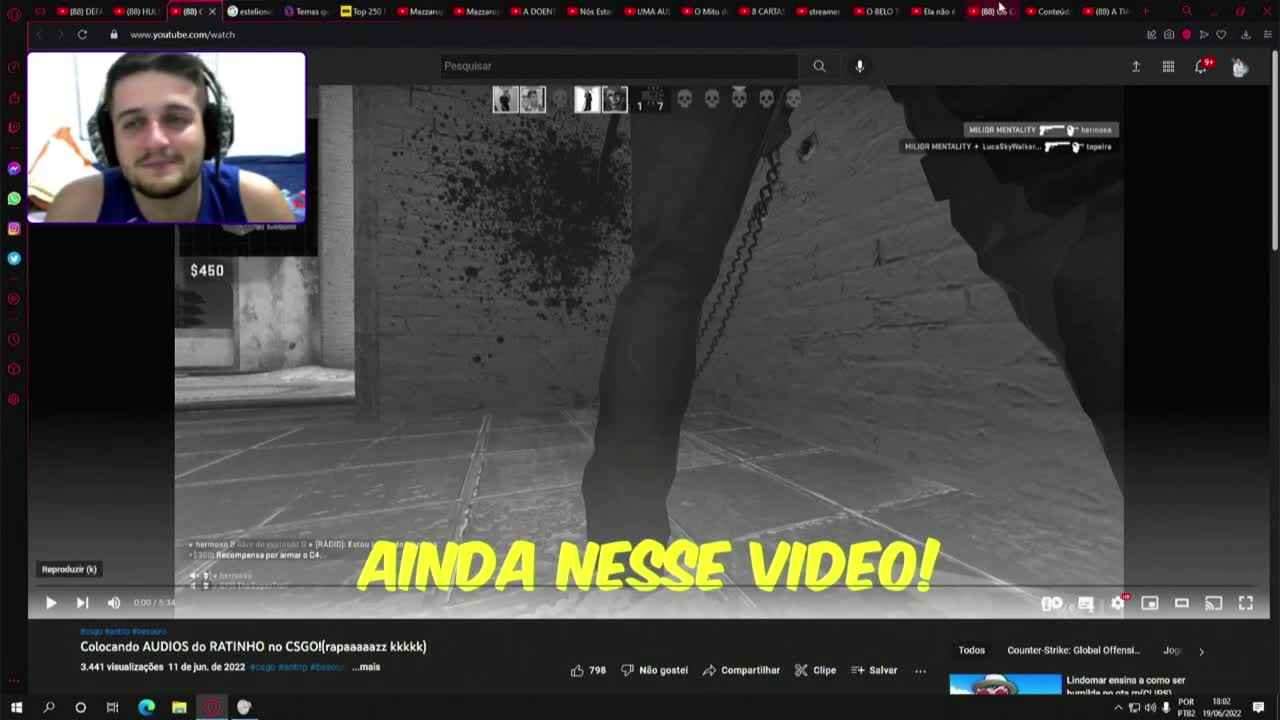 REACT - Colocando AUDIOS do RATINHO no CSGO!(rapaaaaazz kkkkk) ( Homem Biscoito )