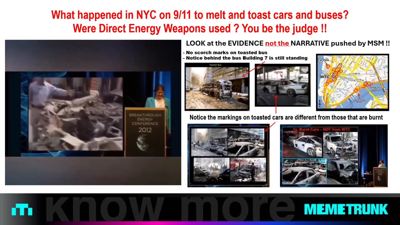 What happened in NYC on 9/11 to melt and toast vehicles ?