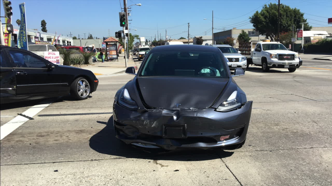 Tesla Model 3 Totaled in Collision