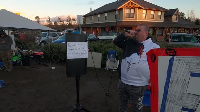 PEACEFUL FREEDOM CONVOY AT SURREY BORDER BC FEB 20, 2022 - RCMP BLOCKADE