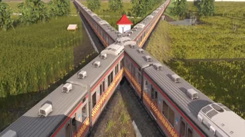 World fantastic train crossing