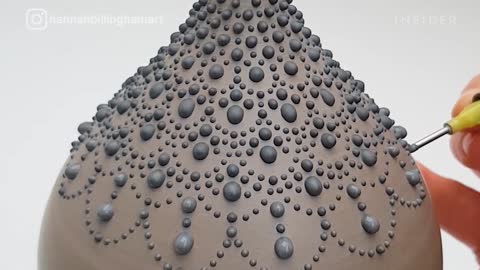 Artist Creates Dotted Pottery Designs