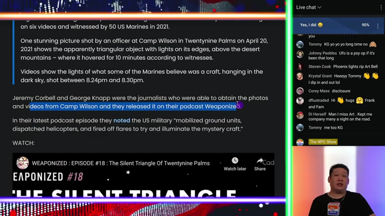 50 US Marines Spot A GIANT UFO 2 Years Ago and they're rolling it out now? The NPC Show