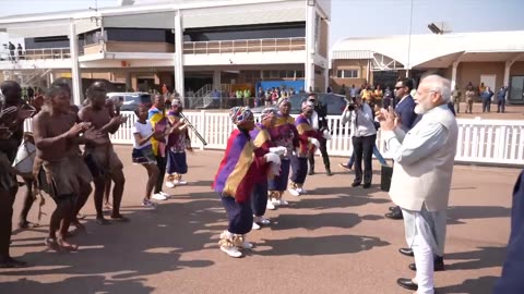 A traditional welcome for PM modi in South Africa