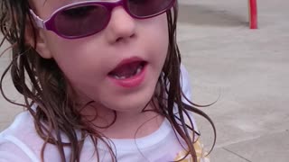 Little miss attitude at the splash pad