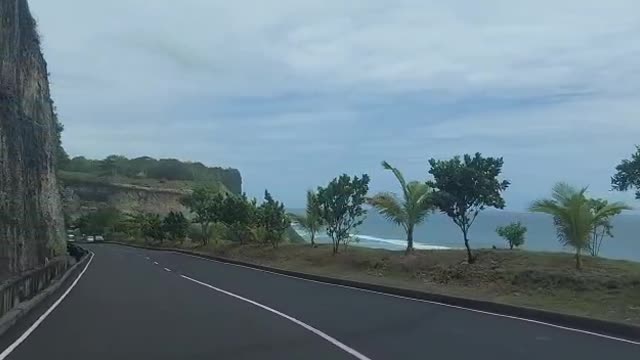 View of the road to Melasti Beach, Ungasan, Bali