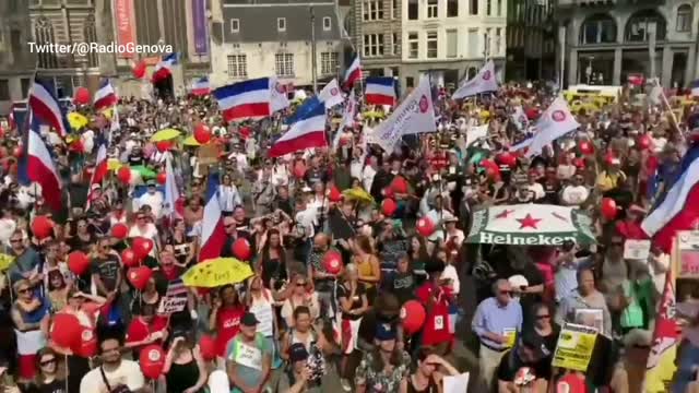 Europeans marching in favour of dissolving the European Union.