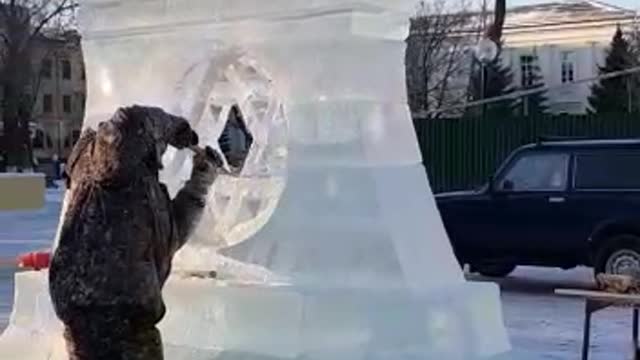 Ice Menorah Sculpture