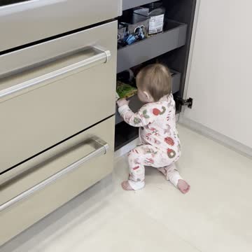 Baby Gets Caught Snooping In Pantry