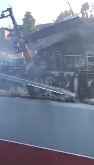 Big Landing ship is nothing but wreckage