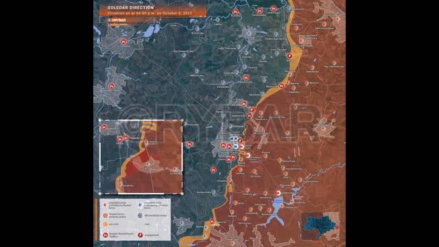 Situation in the Soledar Direction at 16:00 on 9 Oct 2022