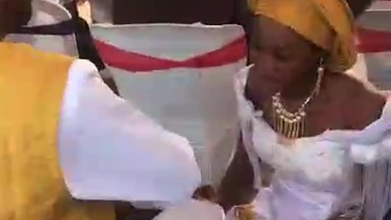 Part of a traditional marriage ceremony in in Nigeria