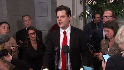 Rep. Gaetz speaks after GOP closed door meeting prior to speakership vote