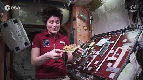 Cooking in space_ whole red rice and turmeric chicken