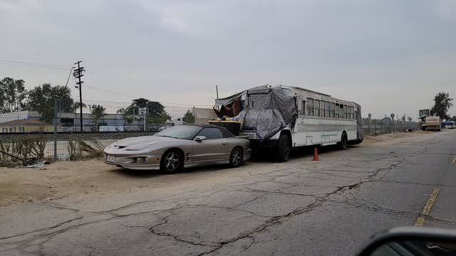 Homeless RV encampment San Fernando Road, Los Angeles