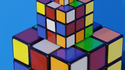 Rubik_s Cube Stack Infinite Zoom Loop _satisfying _animation(1080P_60FPS)