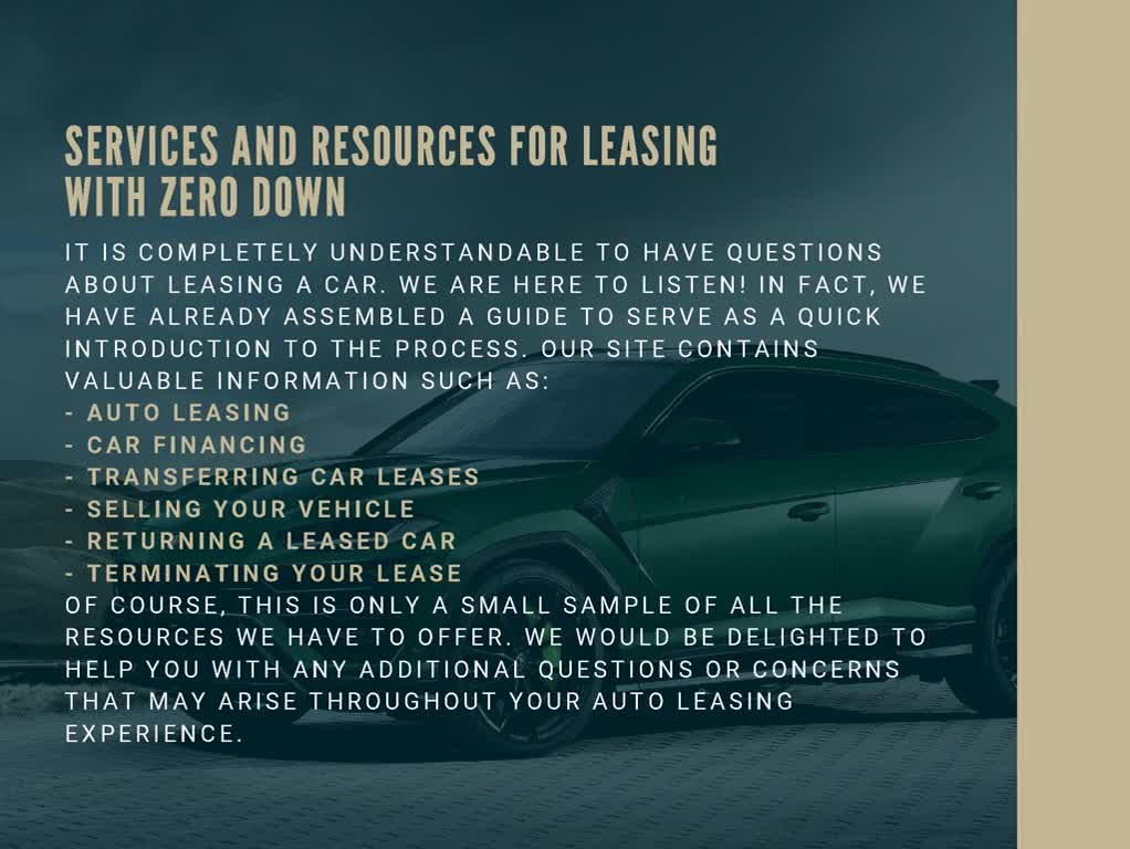 Zero Down Lease Deals