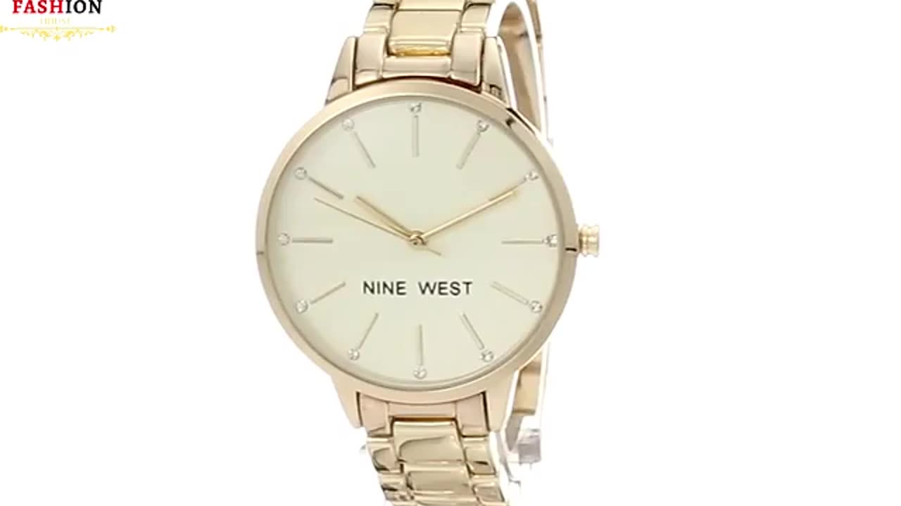 Nine West Women's Crystal Accented Bracelet Watch