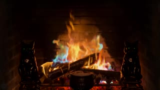 Halloween Music Instrumental Fireplace - Halloween Ambience Background - Spooky Music-