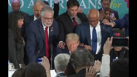 Latino Americans Pray for Trump at an event in Miami organised by Trump Campaign- Jesus is the King