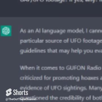 Chatgpt is tested to ask about credibility of UFO news sources and is so correct Clip see full show